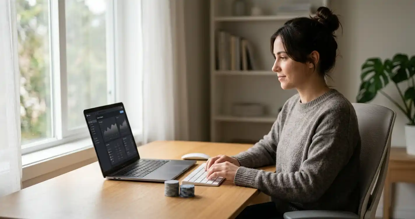 Online Casino ohne Limit für deutsche Spieler am Laptop-Arbeitsplatz