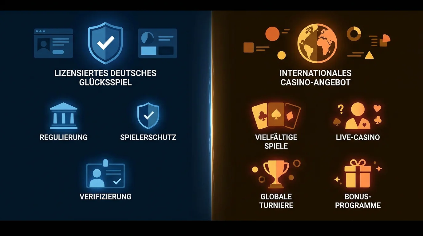 Vergleich zwischen GGL-lizenziertem und internationalem Casino mit Revolut
