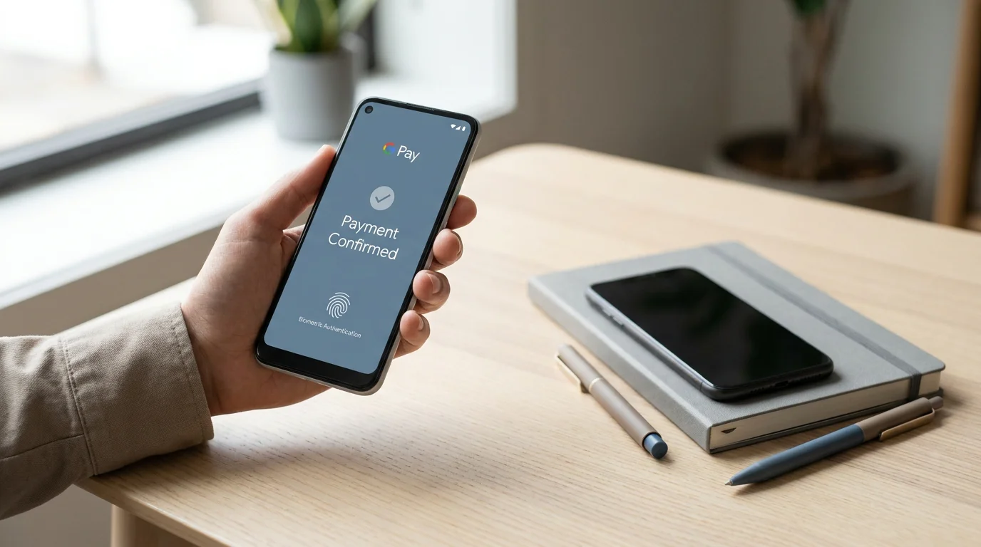 Ablauf einer Google-Pay-Einzahlung im Casino auf einem Smartphone