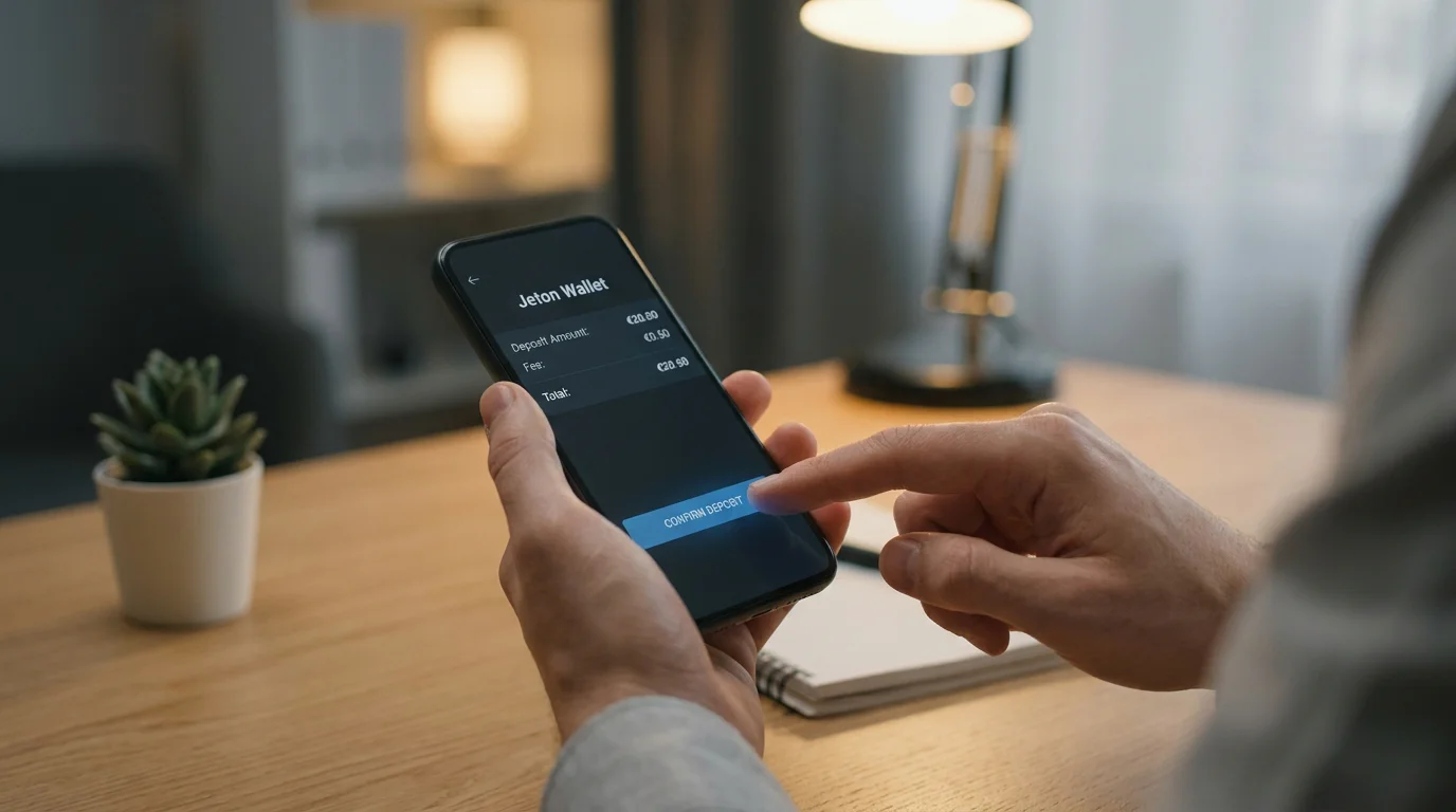 Jeton-App-Einzahlung am Smartphone
