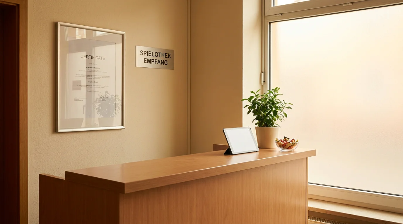 Spielothek-Schild und online-Logo der Merkur-Marke auf einem Tisch