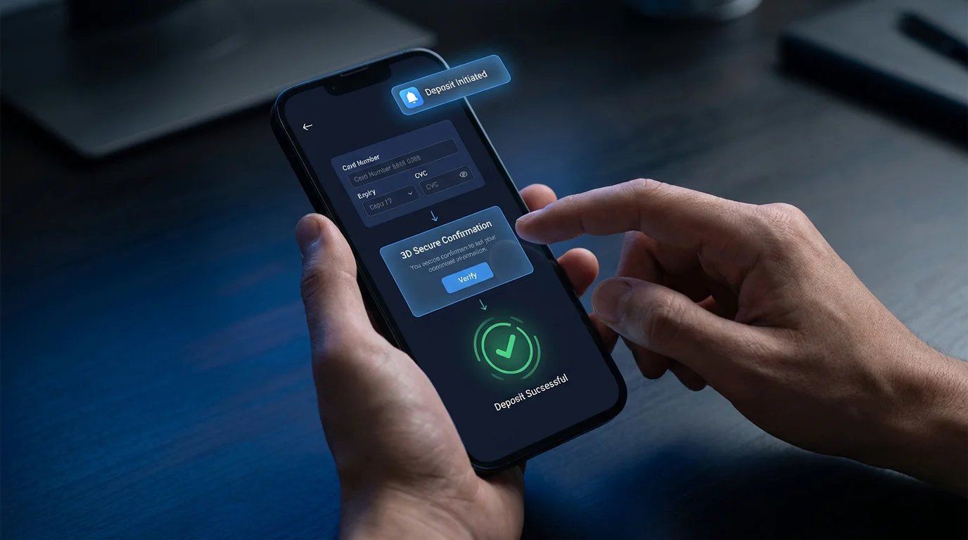 Schritte der Revolut-Einzahlung im Online Casino auf dem Handy