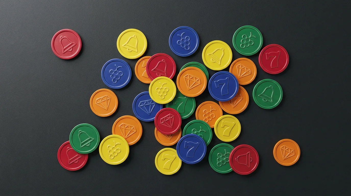 Bunte Spielautomaten-Symbole als Provider-Mix